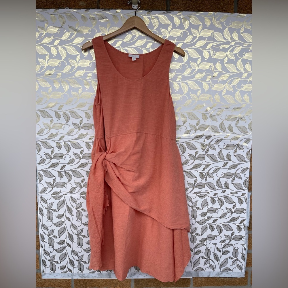 COS Terracotta Tie-Front Midi Dress | Minimalist Scandi Style | Size 12 - Picture 1 of 11
